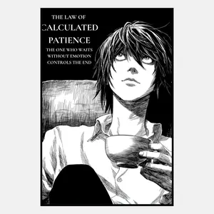 Death Note Poster, Kira Light Yagami & L Lawliet Wall Art, Misa Ryuk Anime Canvas, High Quality Art Prints, Home Decor, Gifts for Him Her Otaku