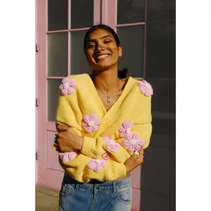 Flowers Follow the Sun Puff Cardigan