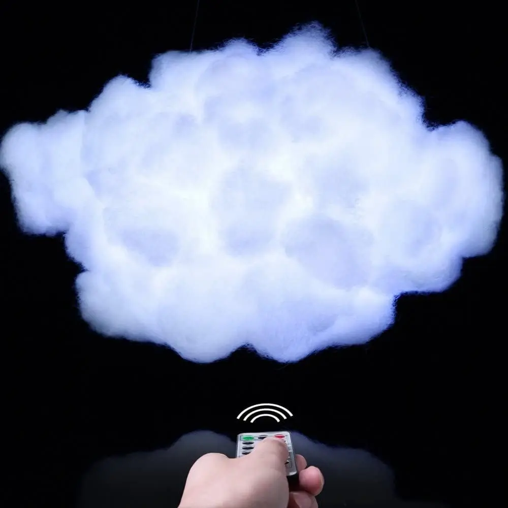 Handmade Cloud-Shape LED Lights DIY Kit - Dimmable WiFi Mood Lighting with 9 Modes, White, Adjustable Brightness, Easy for Adults, Ideal for Home Indoor Use, Cloud Ceiling Decor