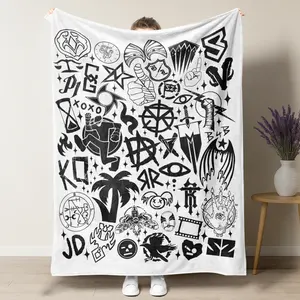 WWE Superstar Logos Collage Plush Blanket, Vintage Wrestling Symbols & Superstar Graphics Soft Fleece Throw Blanket, Perfect for WWE Fans, Wrestling Enthusiasts & Home Decor