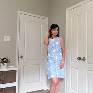 100% Viscose cotton dress night wear  pajamas  cartoon print cute soft comfortable casual allergy free
