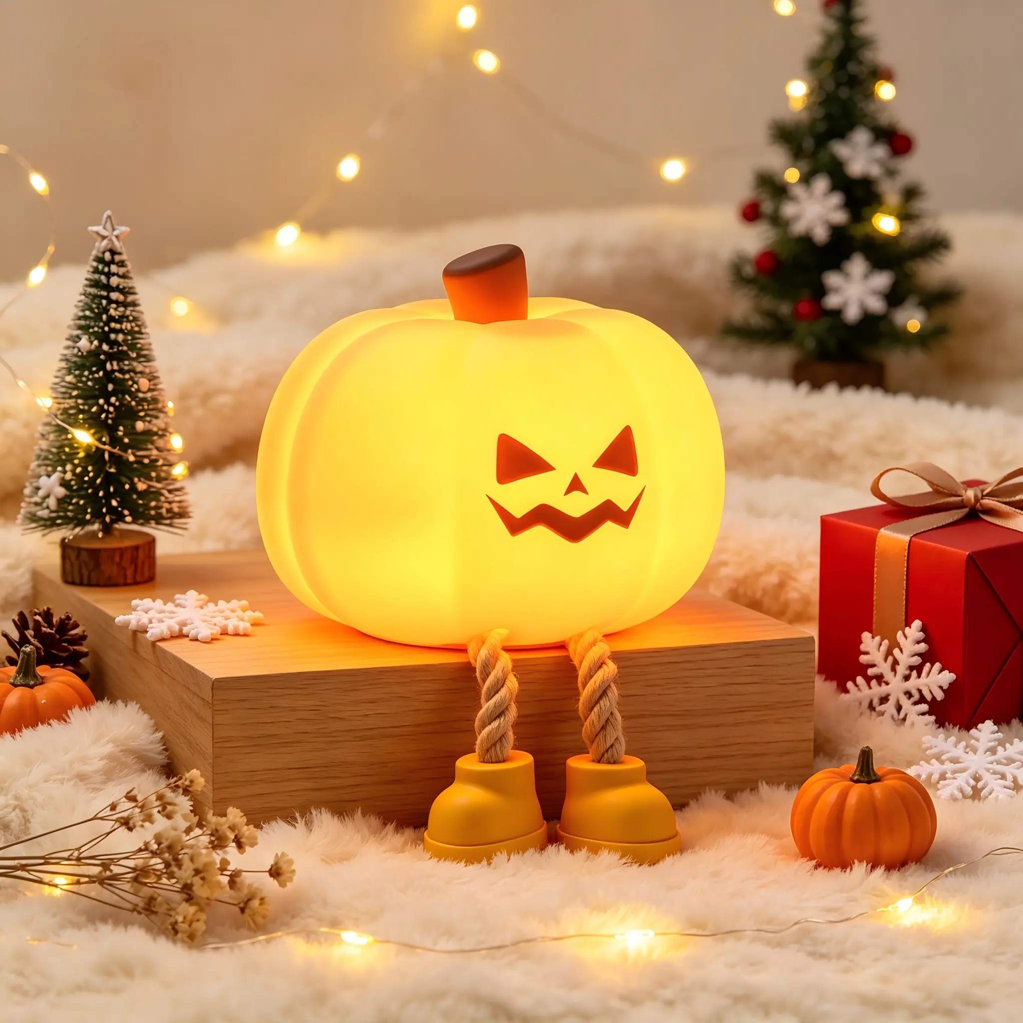 Pumpkin Night Light, Cute LED Pumpkin Lamp with 3 Level Dimmable, Nursery Nightlight for Kids, Silicone Rechargeable Bedside Touch Lamp, Funny Office Desk and Halloween Decor Toy for Woman and Kids