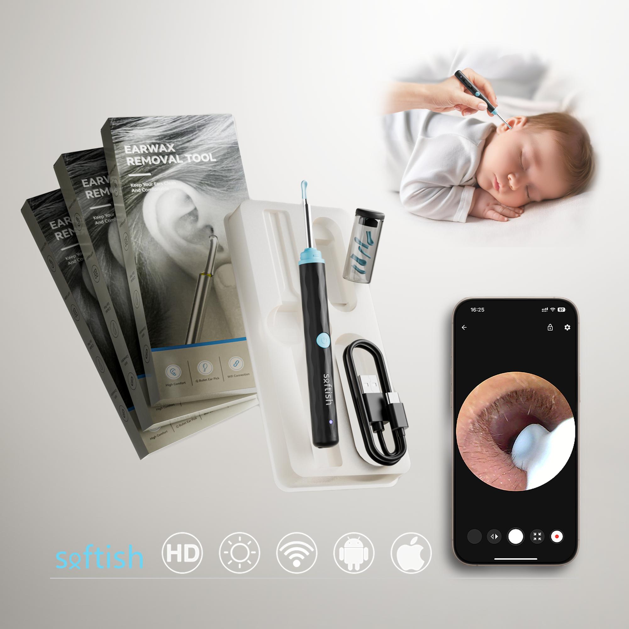 Ear Wax Removal Kit,Ear Cleaner with Camera,Ear Cleaning Kit 1269P HD Otoscope with Lights and 8 Ear Picks, Earwax Removal for Adults and Children