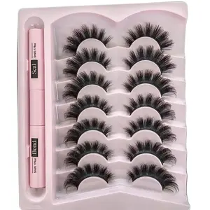 Natural Soft False Eyelashes, Lightweight Fine Design, 3D Dense Strip Lashes, Comfortable and Portable, Suitable for Various Occasions