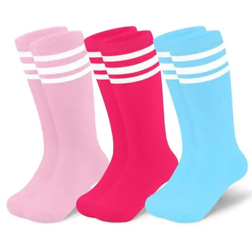 3 Pack Hot Pink/White, Pink/White, Azure