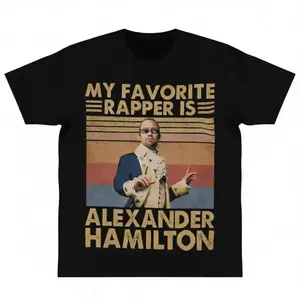 Alexander Hamilton Vintage T-Shirt Hamilton Fan Exclusive Korean Loose Fit Casual Top Women's Fun Daily Wear Musical Star Tee y2k cotton fashion Streetwear