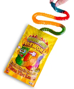 The Gummy Fireworm™ - 24 Inches Long Quadruple-Segmented Grub with Delicious Fruit Flavors & Increasing Spice Levels - biggummyfoods