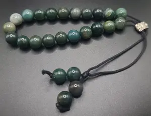Moss Agate Komboloi - Greek Worry Beads