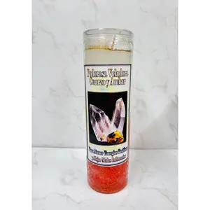 Poderosa Veladora Cuarzo y Ámbar (Powerful Quartz and Amber Candle)
