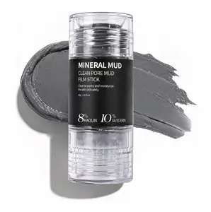 Mineral Mud Cleansing Mask Stick with Built-in Silicone Brush & Twist Design, Gentle Mild Lightweight Natural Kaolin Clay Non-Drying Daily Facial Skincare Mask