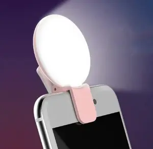 Mini Selfie Ring Light for Cellphones, Rechargeable Cell Phone Selfie Ring Light Clip On for Cellphones, Laptop, Make up, Portable Phone Light