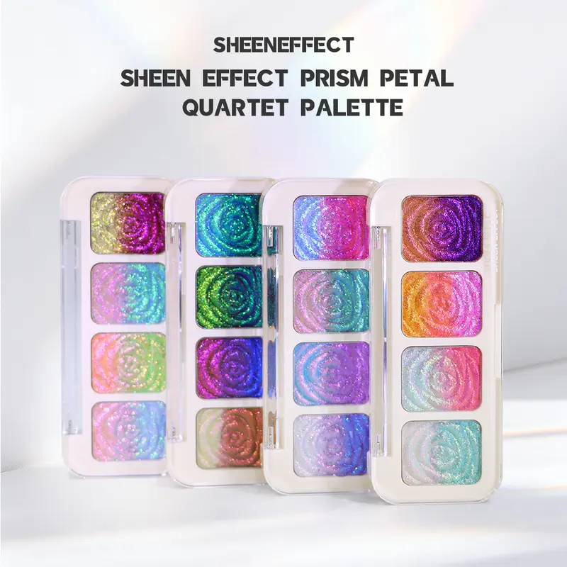 SheenEffect Ombre Multichrome Mini Palette Eyeshadow - Multi Chromatic, Colorful Metallic, High Pigmentation, Color-Shifting, Iridescent Bling Effect, Easy Application, Blendable, Long-Lasting, Talc-Free, Cruelty-Free Vegan Formula