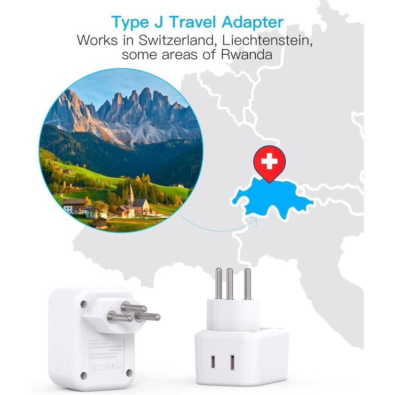 SQ-APT017 European Travel Plug Adapter for International,  Italy Spain Power Adapter 2 Outlets 2 USB C Ports, Type C Adapter Travel Cruise Essentials for US to Most Europe France Germany EU, 2 Pack