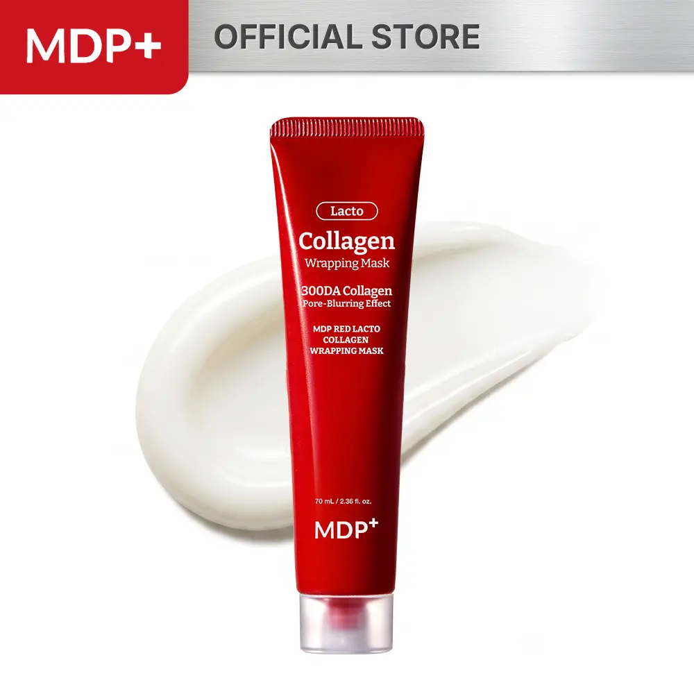 [MDP+ Official] MDP+ Red Lacto Collagen Wrapping Mask | Peel Off, Pore Minimizing, Hydrating & Plumping, Korean Glass Skin, Elasticity | 2.36fl.oz, 70ml