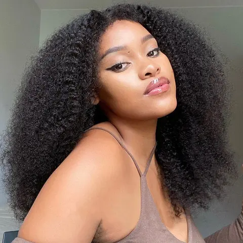 Bleached Knots Afro Curly Wear Go Glueless Wigs 7x5 Hd Lace Closure Wigs Pre-cut Lace Wigs 180% Density Fast Shipment Beginners Friendly