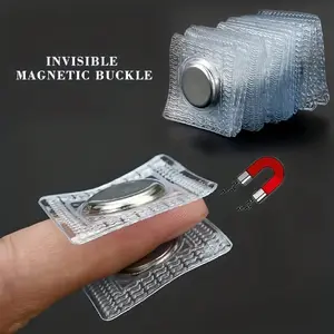 Hidden Magnetic Snaps Invisible Magnets, Invisible Snap Button, for Thin Fabrics, Sew-In PVC Buckles, 1cm Metal Stitching Accessories for Bags Clothes Curtains
