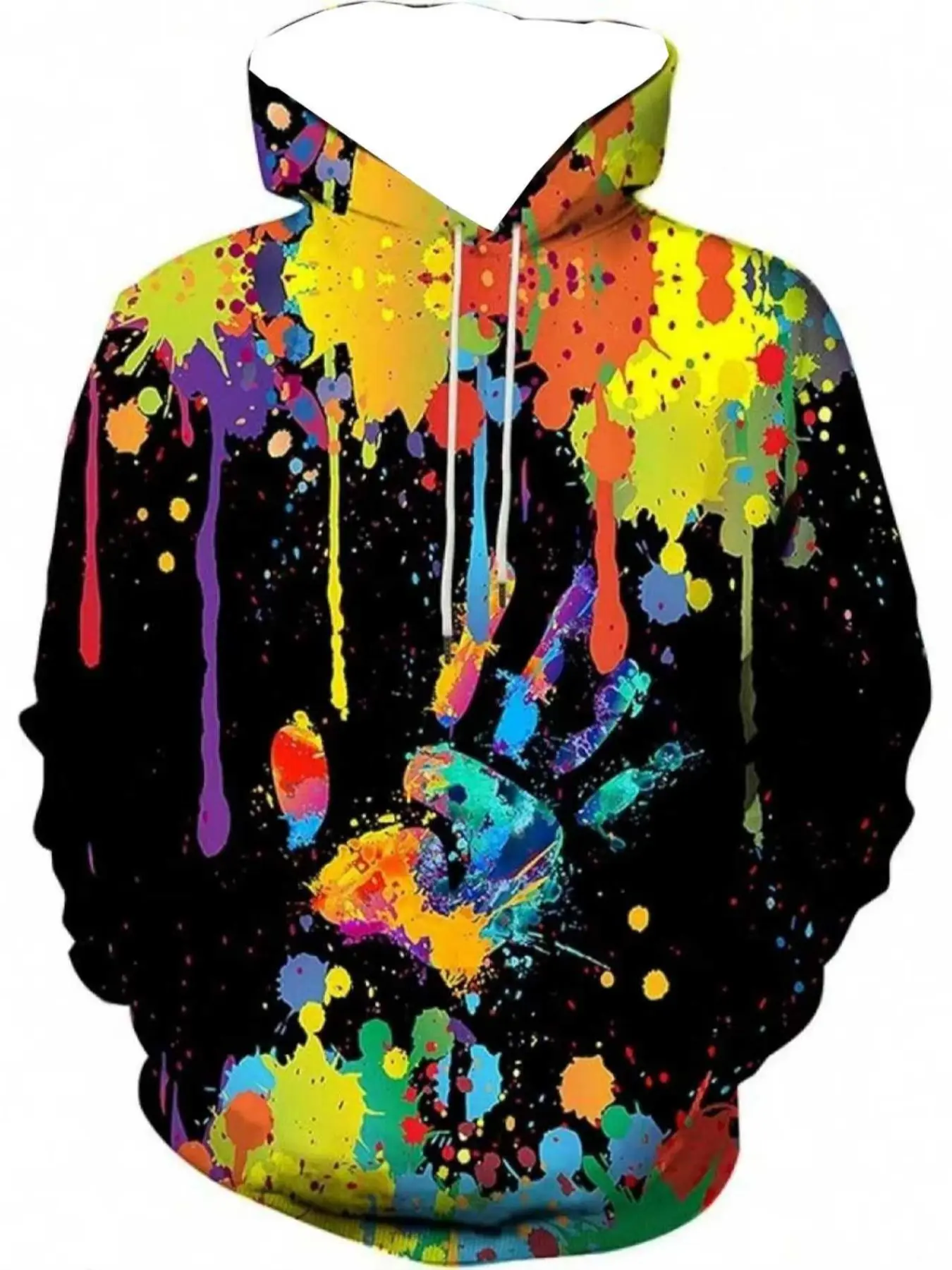 2025 new unisex 3D printed colorful abstract style cool printed casual long sleeves hoodie Sweatshirts, fashionable and trendy for everyday wear
