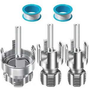 3 Pcs PVC water pipe thread repair tool set, with 2 Pcs raw material tape, 1/2 inch, 3/4 inch, 1 inch, very suitable for pipeline maintenance and home installation