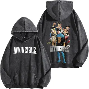 Comic Hero V4 Washed Hoodie – Premium Oversized Streetwear Hoodie