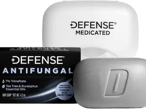 Antifungal Bar Soap | Jock Itch, Ringworm, Athlete's Foot, Skin Fungus | Medicated Anti Fungal Treatment (One Bar with Snap-Tight Case)