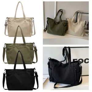 Women's Solid Color Corduroy Tote Bag | Large Capacity Shoulder Bag | Trendy Versatile for Daily Commuting, Shopping & Casual Use