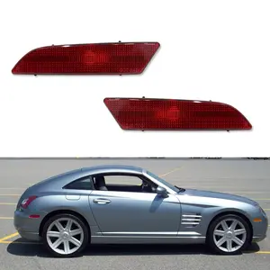 2pcs Red Rear Bumper Side Marker Reflector lamps Lights For 2004 2005 2006 2007 2008 Chrysler Crossfire,Replace OEM A1938200921 & A1938201021