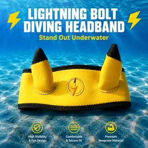 3MM Neoprene High-Visibility Diving Band - Yellow Cartoon Ears Style, Water Sports Gear for Scuba & Freediving, Underwater Visibility & Hair Organization Support
