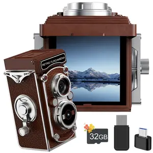 Ccd Camera Vintage Retro Dual Reflex Camera Photoes Video Portable HD Digital Camera Travel Home Party Gift