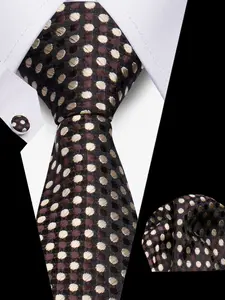 High-End Striped Men's Tie Handkerchief Cufflinks Set, Casual Party Accessories, Perfect Gift for Friends, All Seasons Wear, Striped Print Tie