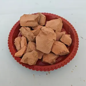 Roasted Red Kaolin Clay Chunks - 100% Natural Edible Cosmetic-Grade, 0 Additives, Hard Crunchy, Non-Sticky Garden Soil Clay Rocks, 4oz (113g) for ASMR Eating, Skincare