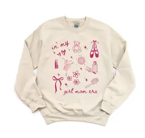 [Sale up to 30%]  In My Girl Mom Era Sweater, Girl Mom Mothers Day Gift, Girly Mama Sweater, New Mom Gift, Gender Reveal Sweater, Momma Sweatshirt Casual Sweater