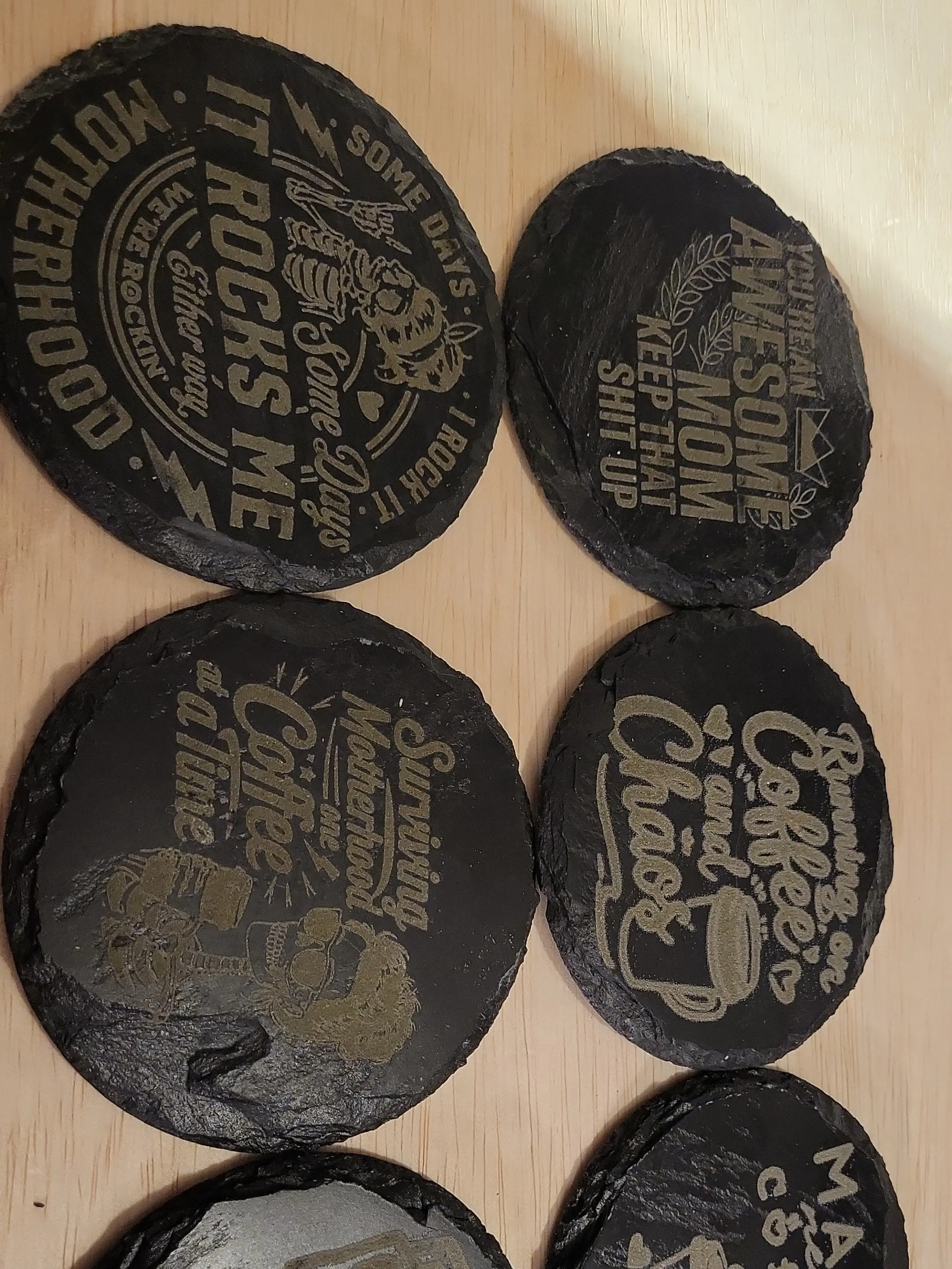 laser engraved slate coasters
