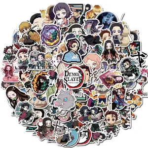 100Pcs Demon Slayer Japanese Anime Stickers Graffiti Skateboard Refrigerator Decorated Notebook Luggage Waterproof Sticker