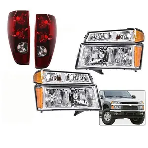 Headlights+ Tail  Sets Fit For Chevy Colorado 2004-2012 GMC Canyon Chrome