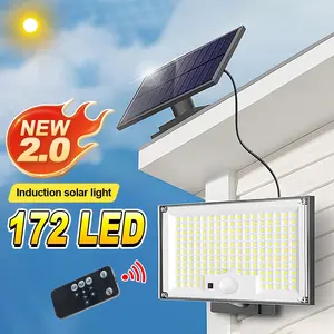 172 LED solar floodlight with motion sensor, split solar lights, 5M cable, waterproof solar wall light, solar outdoor lights, for porch, courtyard, interior lighting