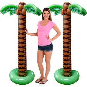 2 Pack 6 Foot Giant Inflatable Palm Trees - Super Sturdy Easy Inflation for Luau Parties, Beach Decor, Poolside Ambiance, Tropical Theme Decor & Outdoor Fun