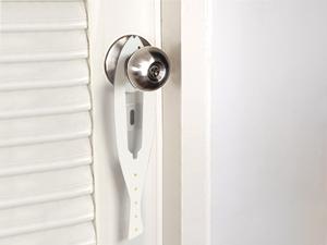 2Pcs Cat Door Holder Latch Larger Cat Door Alternative to Keep Dogs Out of Cat Litter Boxes and Food with 5 Adjustable Sizes Strap 2.5-6" Wide Fast Latch Strap Let's Cats in Easy to Install White