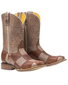 Tin Haul Men's Men'S Checkers Western Boot Broad Square Toe - 14-020-0077-0451 Mu