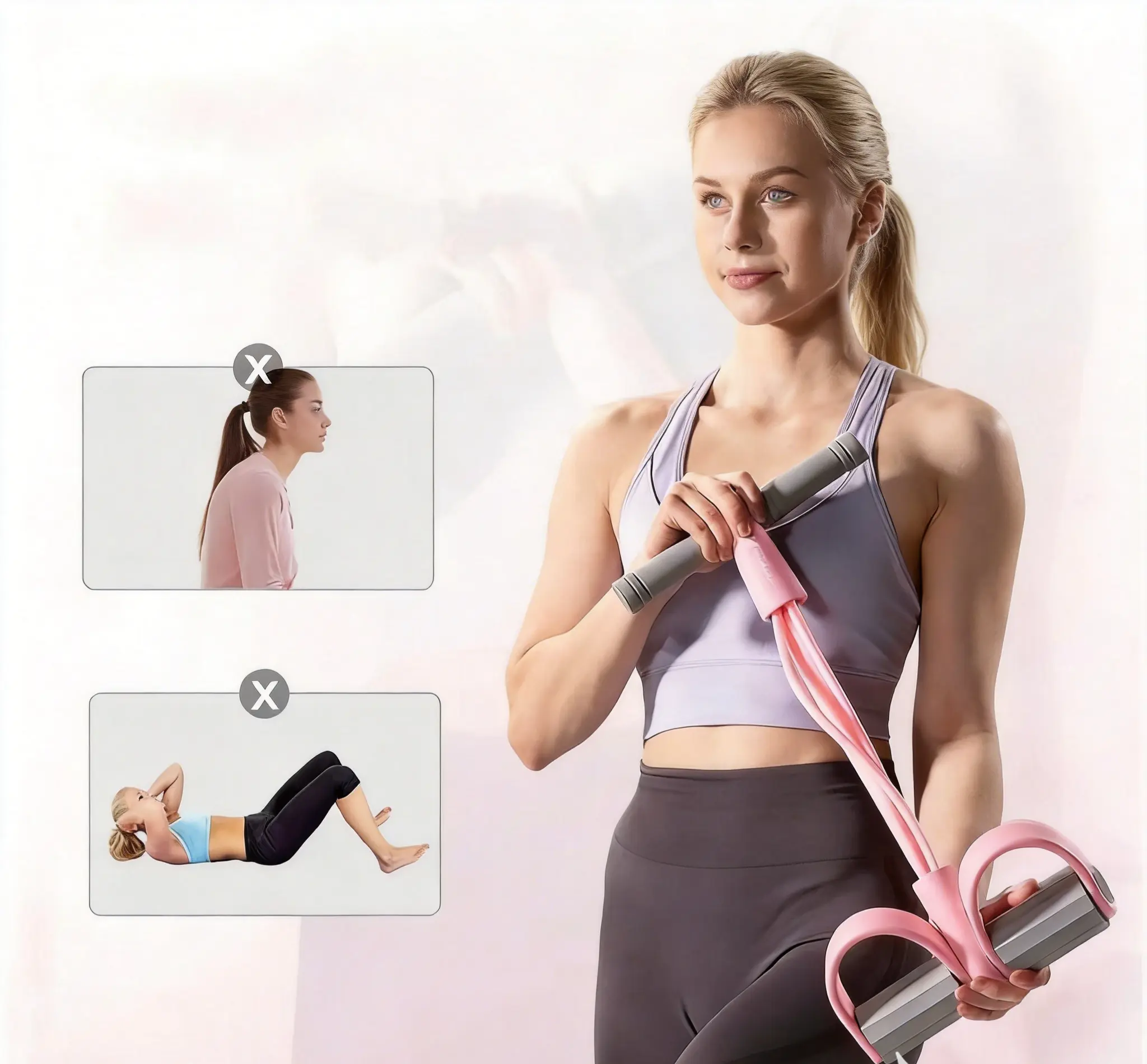 Multifunction Pedal Resistance Band - Rope Shape Work Out Bands, Full-Body Fitness Exercise Equipment for Home Gym Abdominal Training, Yoga