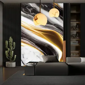 1 Piece Black & Gold Marble Textured Self-Adhesive Wallpaper | Oil-Proof PVC Wall Covering for Home Renovation, Living Room & Viral Accent Walls | Multiple Sizes: 40cm*300cm/600cm/1000cm (15.75in*118.11in/236.22in/393.70in)