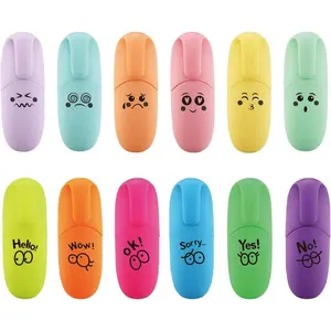 12 count Assorted Colors Aesthetic Highlighters Chisel Tip Kawaii Stuff  Mini Highlighters Pen