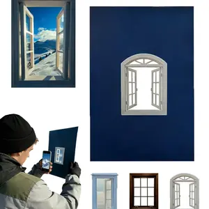 Creative Window Props Set, Portable Window Frame Photography Props, Outdoor Travel Photo Frames, Ideal for Mountain, Lake, City Landmark Shots