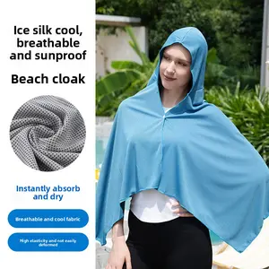 Summer new cycling cold quick-drying cape fashionable and simple beach diving quick-drying hoodie sunscreen shawl