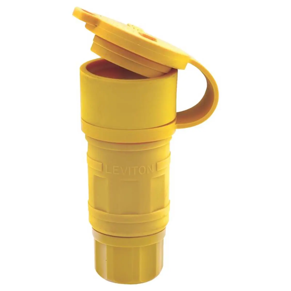 212 MAIN Nylon Wetguard Straight Blade Connector, 5-15R, 18-10 AWG, 2-Pole 3-Wire, Yellow, Waterproof, Grounded Plug, IP67 Rated, Outdoor Safe