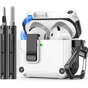 Compatible with AirPods 4th Generation Case,with Cleaner kit,Automatic Snap Switch Secure for New Airpods 4 Charging Cover [with Active Noise Cancellation] (2024)