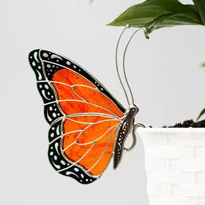 Acrylic Butterfly Monarch Suncatcher pot decoration gift for women Light catcher Sun Room Decor Village style