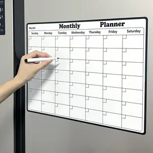 Dry Erase Fridge Magnetic Calendar, 1 Count Magnetic Monthly Planner, Room Decor Magnetic Dry Erase Calendar, Kitchen Decor, Monthly Planner for Refrigerator