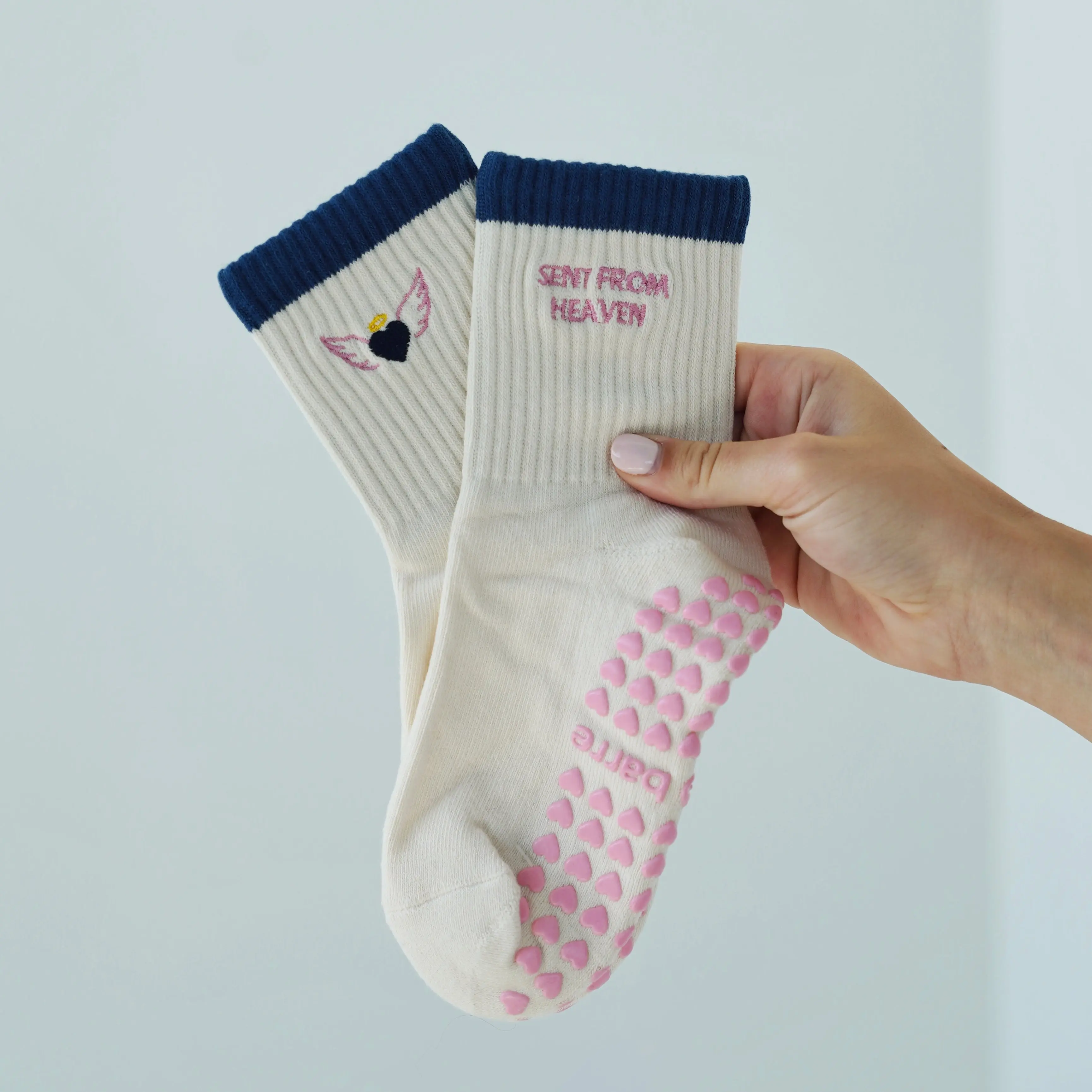 Sent From Heaven Grip Socks - angel wing pilates socks