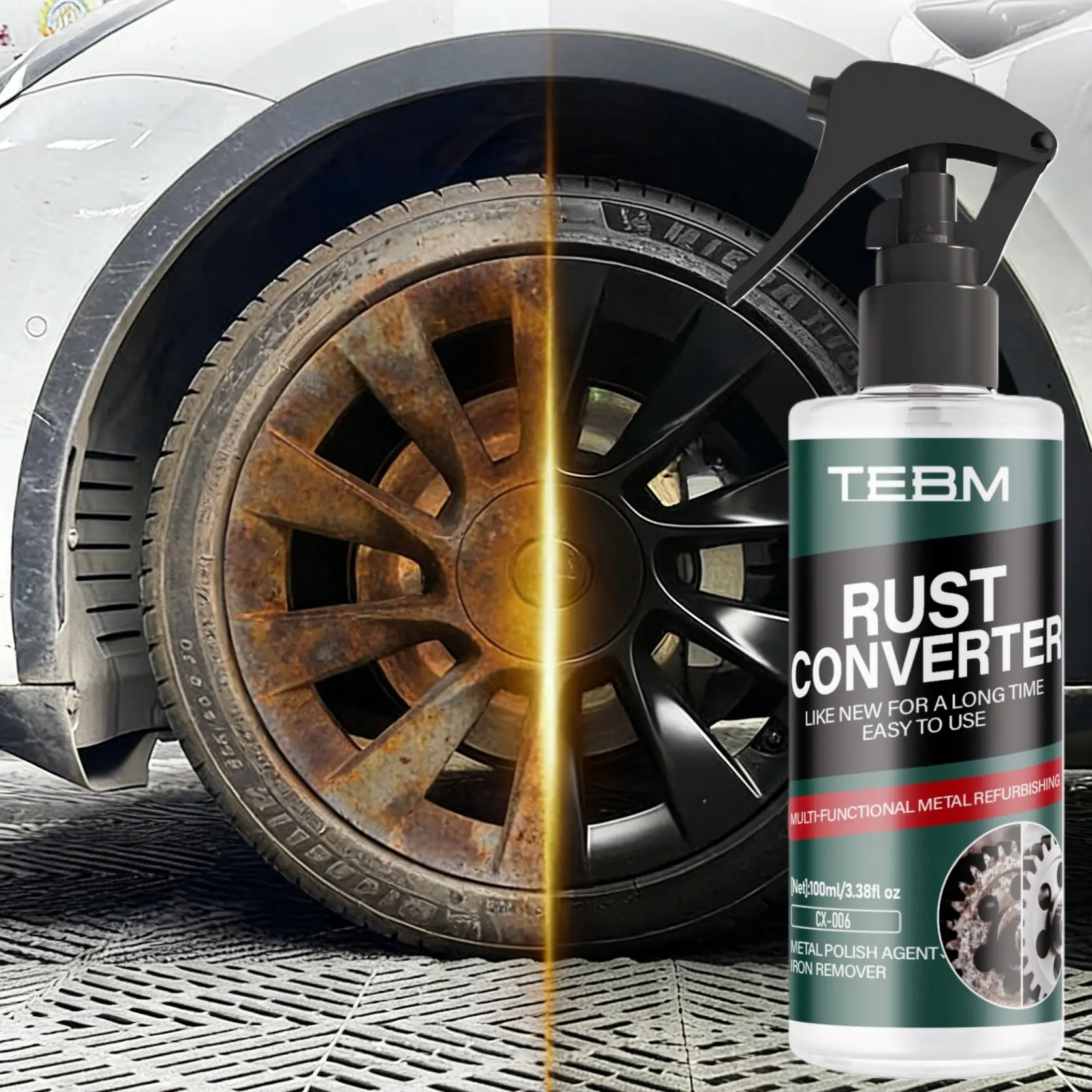 Car Rust Remover, Rust Converter, Dual Use Car & Home Metal Rust Cleaner, Restores Metal Shine, Does Not Damage Paint, Rust Removal Spray, Automotive Rust Remover, Rust Remover For Metal