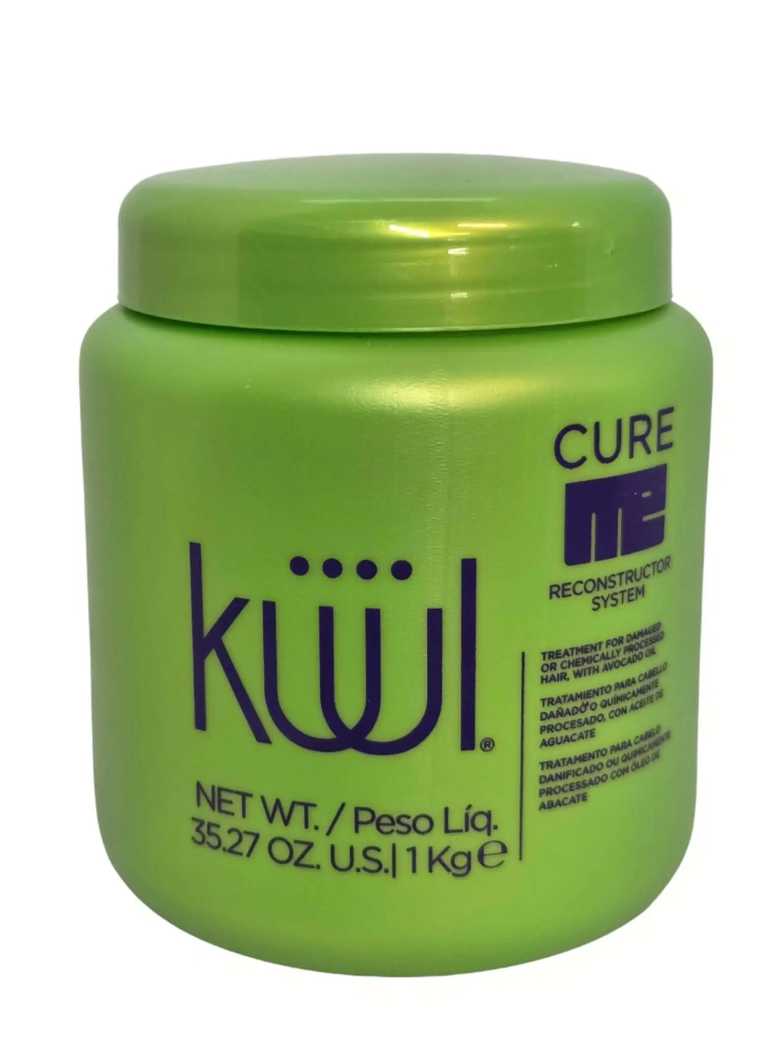 Kuul Cure Me Reconstructor System Hair Treatment for Damaged or Chemically Processed Hair with Avocado Oil 35.27 oz, Haircare, Adults, Damaged Hair Repair, Nourishing Hair Masks